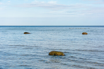 Stones in the sea at low tide