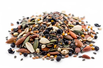 Seed mix on white background