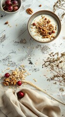 Boho Morning Bliss, nutritious breakfast bowls with fruit, nuts and Greek yogurt