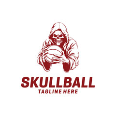 Skull ball logo vector illustration