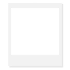 blank photo frame polaroid with shadow isolated on white and transparent background for picture
