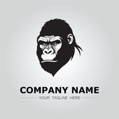 Gorilla Head symbol logo company vector image on the white background

