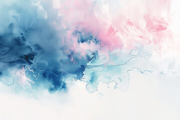 Abstract Thai elements in soft shades of blue and pink on a pure white background