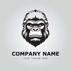 Gorilla Head symbol logo company vector image on the white background

