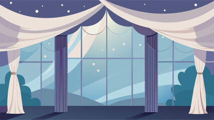 Sheer canopies hang over the windows adding to the dreamy and ethereal feel of the room..