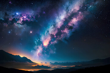 Obraz premium 空と雲と銀河-D