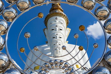 Wat Phra That Pha Kaew, Phetchabun is one of the top Thailand famous temples with a huge five white...