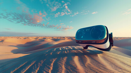 Immersive Virtual Reality Experience of Photo Realistic Dunes Concept: Digital Exploration in a Surreal Desert Landscape