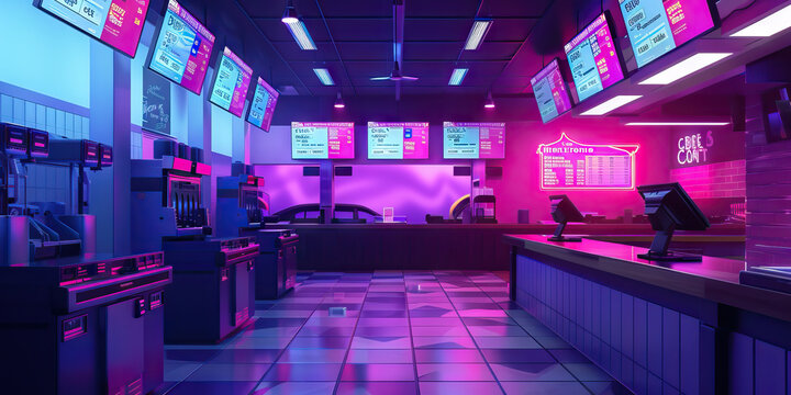 Drive-Thru Lane Floor: Featuring the drive-thru lane, order confirmation board, speaker system, and staff coordinating drive-thru orders