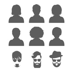 Office men and women silhouette set hipster vector illustration design isolated