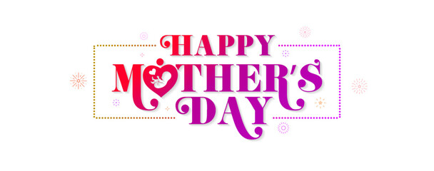 Happy Mother's day. Mother with baby and typography vector illustration.