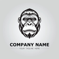 Gorilla Head symbol logo company vector image on the white background

