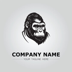 Gorilla Head symbol logo company vector image on the white background

