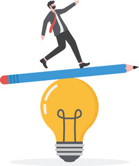 Cognitive Psychology. Business people balance creativity. Equality. business concept vector

