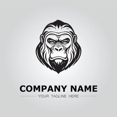 Gorilla Head symbol logo company vector image on the white background

