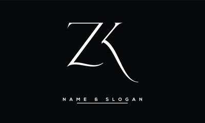 ZK, KZ, Z, K Abstract Letters Logo Monogram