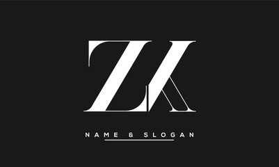 ZK, KZ, Z, K Abstract Letters Logo Monogram
