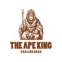 The king of ape mascot logo vector illustration