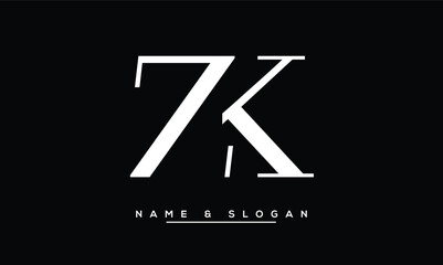 ZK, KZ, Z, K Abstract Letters Logo Monogram