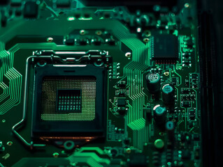 A close up of a computer chip