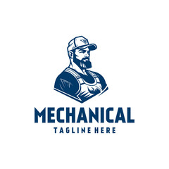 Mechanic man logo vector illustration