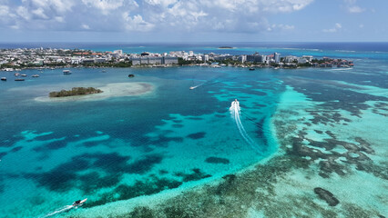 San Andres Island At San Andres In Caribbean Island Colombia. Colombian Caribbean Beach. Blue Sea...