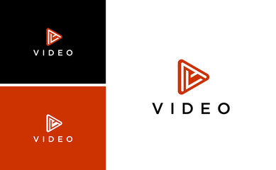 modern video production logo. letter av film vector