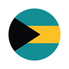 National flag of Bahamas. Bahamas Flag. Bahamas Round flag.

