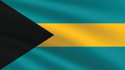 National flag of Bahamas. Bahamas Flag. Waving Bahamas flag.

