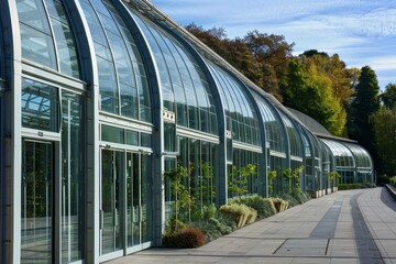 The large glasshouse s outer glass wall