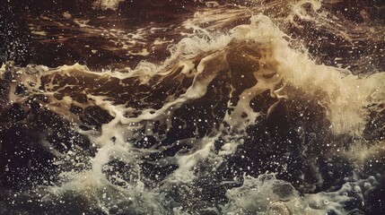 Obraz premium A powerful wave crashes in the ocean, creating a beautiful display of natures strength