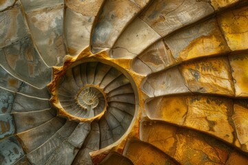 golden ratio nacre natural stone spiral staircase