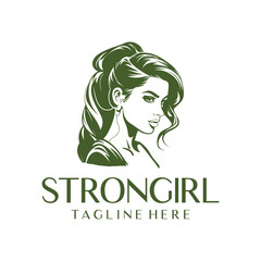 Fitness girl logo vector illustration