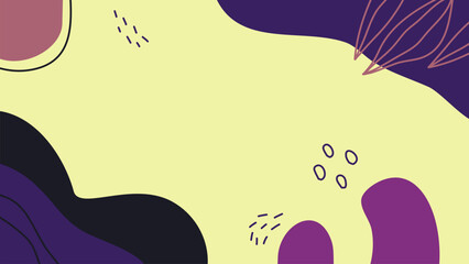 abstract background of hand drawing. flat design of seaweed and sea rocks. Minimalist wallpaper design from the deep sea