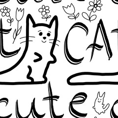 cat and mouse seamless abstract pattern background fabric fashion design print wrapping paper digital illustration art texture textile wallpaper apparel image 