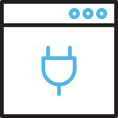 Web and Plug Line Icon