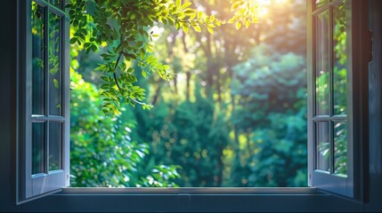 Open window - Blurred photo - Nature or Education background