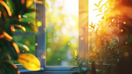 Open window - Blurred photo - Nature or Education background