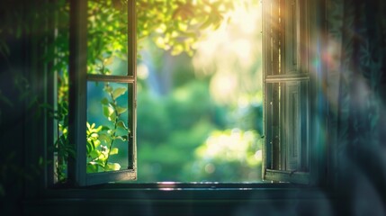 Open window - Blurred photo - Nature or Education background