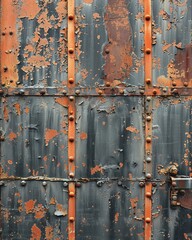 Distressed metal signage, wide view, retro fonts for a quirky vintage wallpaper , Hyper realistic