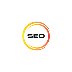 SEO logo. S E O design. White SEO letter. SEO, S E O letter logo design. Initial letter SEO linked circle uppercase monogram logo. S E O letter logo vector design.