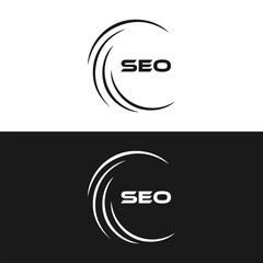 SEO logo. S E O design. White SEO letter. SEO, S E O letter logo design. Initial letter SEO linked circle uppercase monogram logo. S E O letter logo vector design.