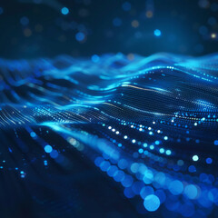 Blue wavy glowing  background.
