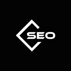 SEO logo. S E O design. White SEO letter. SEO, S E O letter logo design. Initial letter SEO linked circle uppercase monogram logo. S E O letter logo vector design.