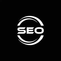 SEO logo. S E O design. White SEO letter. SEO, S E O letter logo design. Initial letter SEO linked circle uppercase monogram logo. S E O letter logo vector design.