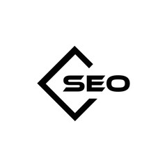 SEO logo. S E O design. White SEO letter. SEO, S E O letter logo design. Initial letter SEO linked circle uppercase monogram logo. S E O letter logo vector design.