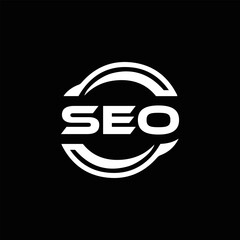 SEO logo. S E O design. White SEO letter. SEO, S E O letter logo design. Initial letter SEO linked circle uppercase monogram logo. S E O letter logo vector design.