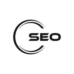 SEO logo. S E O design. White SEO letter. SEO, S E O letter logo design. Initial letter SEO linked circle uppercase monogram logo. S E O letter logo vector design.