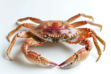 Crab isolated on white background,  Clipping path included for easy editing