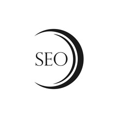 SEO logo. S E O design. White SEO letter. SEO, S E O letter logo design. Initial letter SEO linked circle uppercase monogram logo. S E O letter logo vector design.